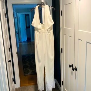White wide leg jumpsuit